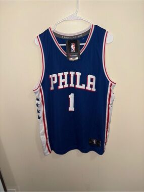 Fanatics Blue PHILA #1 Basketball Jersey with White & Red Accents